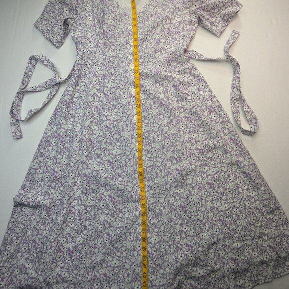 J. Peterman Women's Silk Midi Dress Size Large Floral 100% Silk - Picture 5 of 9